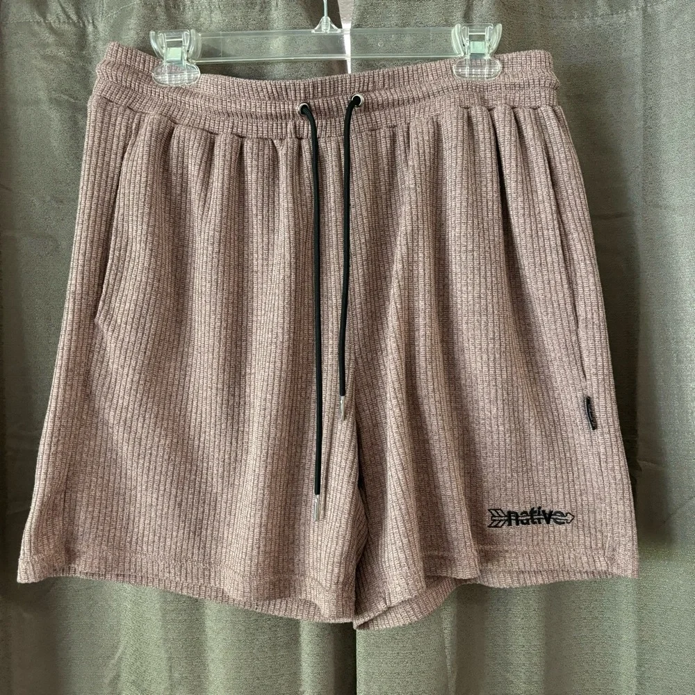 Native Language Corduroy Knit Shorties Rose Gold Size XL - Picture 3 of 10